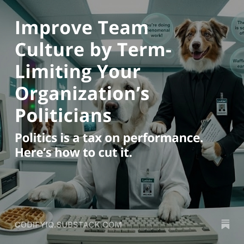 Improve Team Culture by Term-Limiting Your Organization's Politicians